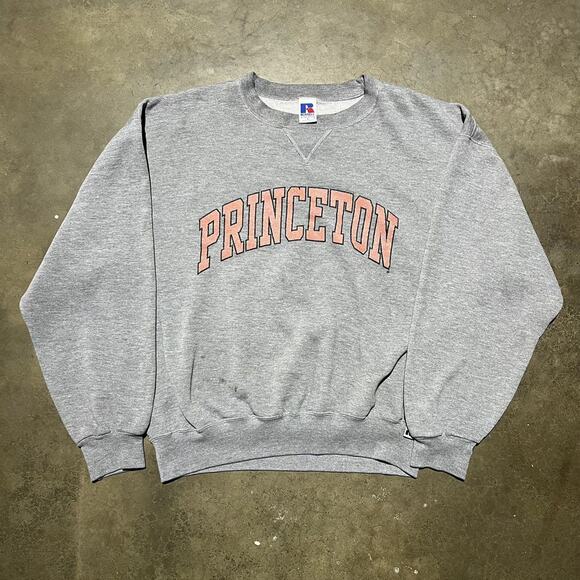 Vintage Y2k Princeton Grey Russell Athletic Boxy Sweatshirt - Picture 1 of 4